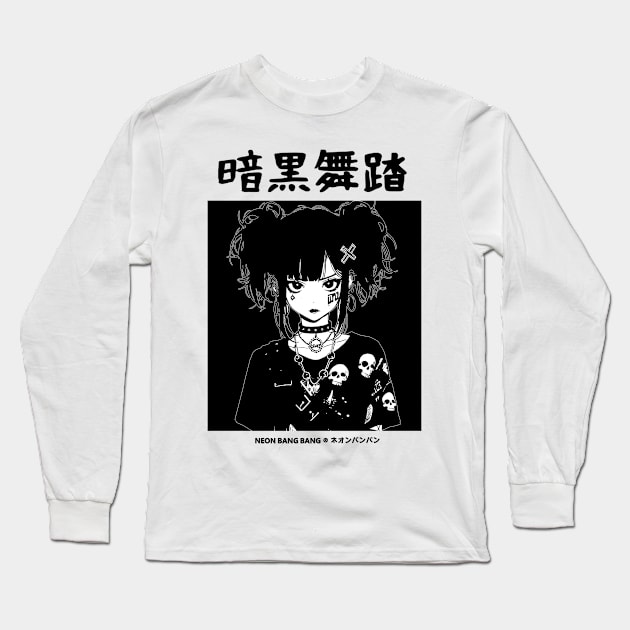 Goth Grunge Anime Girl Manga Aesthetic Streetwear Long Sleeve T-Shirt by Neon Bang Bang